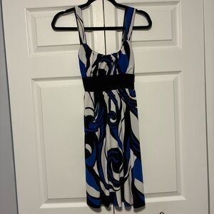 Ruby Rox Blue and Black Swirl Midi Dress